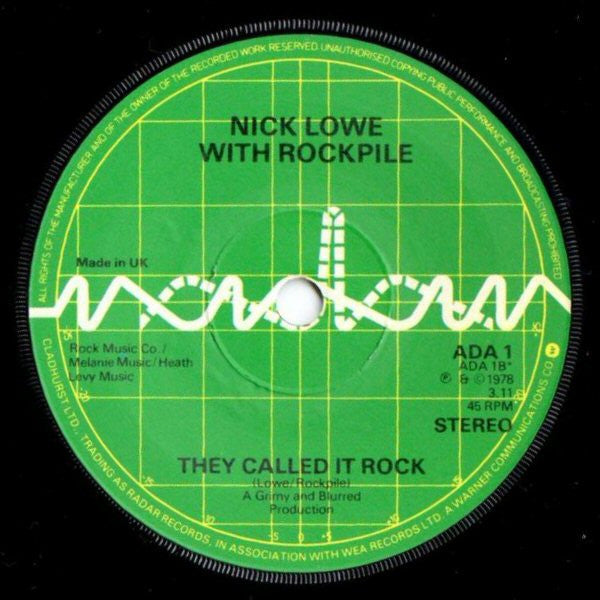 Nick Lowe – I Love The Sound Of Breaking Glass 7" vinyl record, image 4 of 4