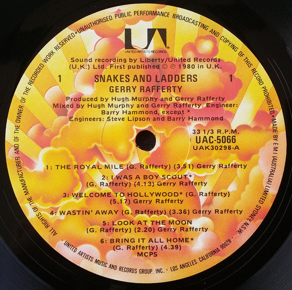 Gerry Rafferty – Snakes And Ladders LP vinyl record, image 3 of 6
