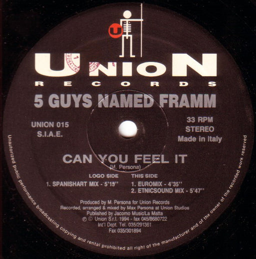 5 Guys Named Framm – Can You Feel It 12" vinyl record, image 1 of 4