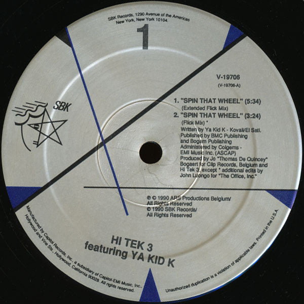 Hi Tek 3, Ya Kid K – Spin That Wheel (Turtles Get Real!) 12" vinyl record, image 3 of 4