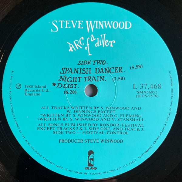 Steve Winwood – Arc Of A Diver LP vinyl record, image 4 of 6