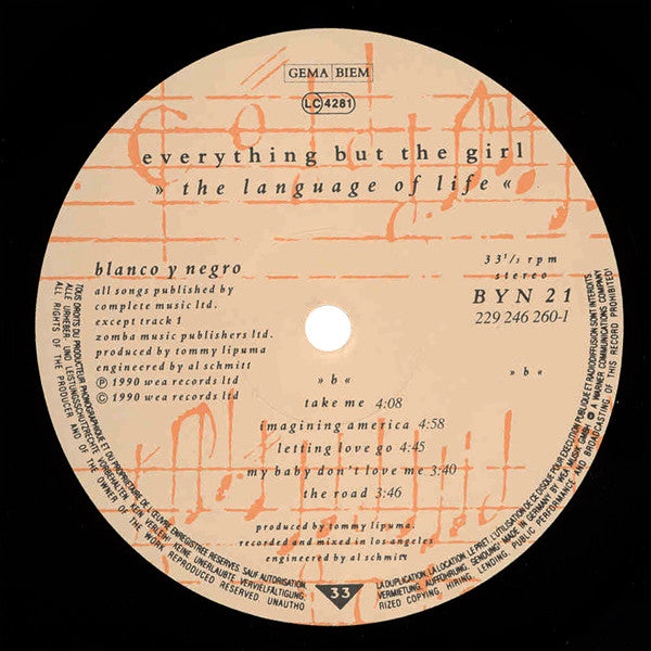 Everything But The Girl – The Language Of Life LP vinyl record, image 4 of 10