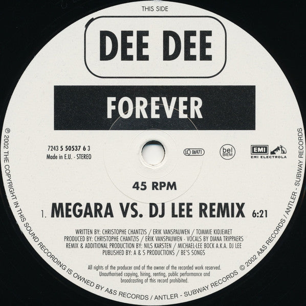 Dee Dee – Forever 12" vinyl record, image 3 of 4