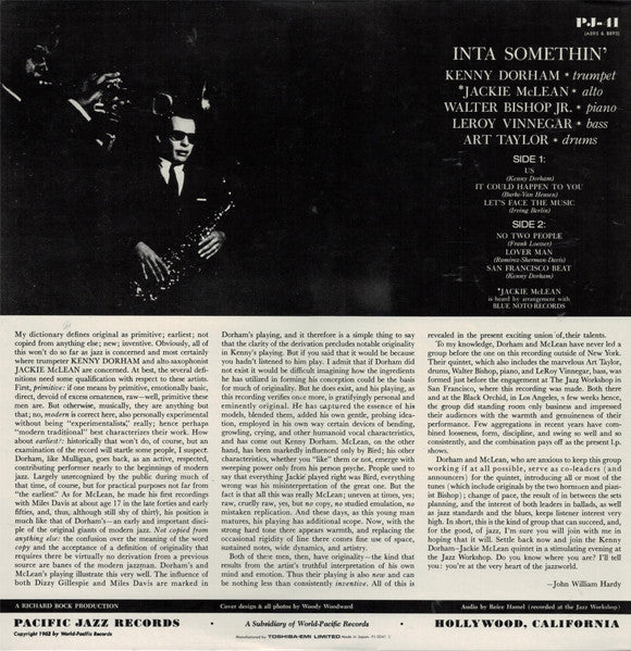 Kenny Dorham, Jackie McLean – Inta Somethin' LP vinyl record, image 4 of 7