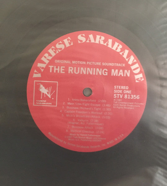 Harold Faltermeyer – The Running Man (Original Motion Picture Soundtrack) LP vinyl record, image 4 of 4