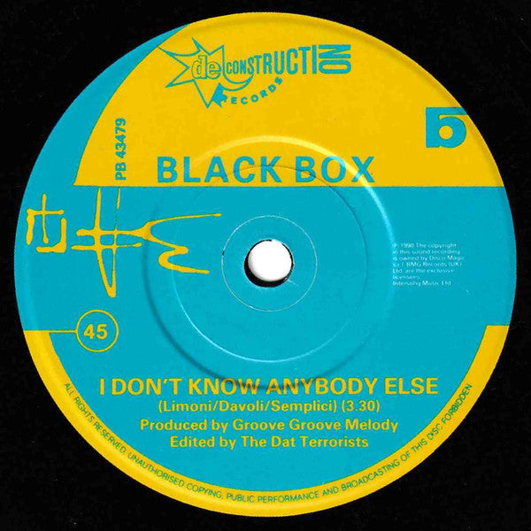 Black Box – I Don't Know Anybody Else 7" vinyl record, image 4 of 4
