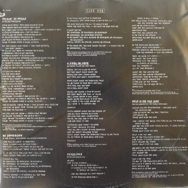 Melissa Manchester – Help Is On The Way LP vinyl record, image 5 of 6