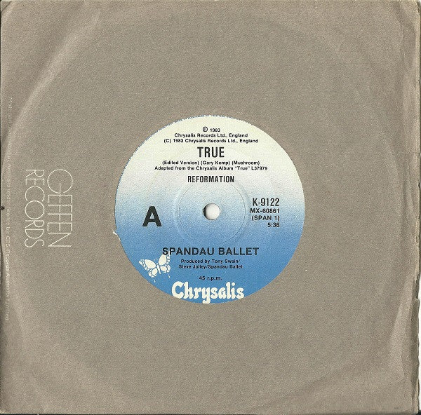Spandau Ballet – True 7" vinyl record, image 3 of 3