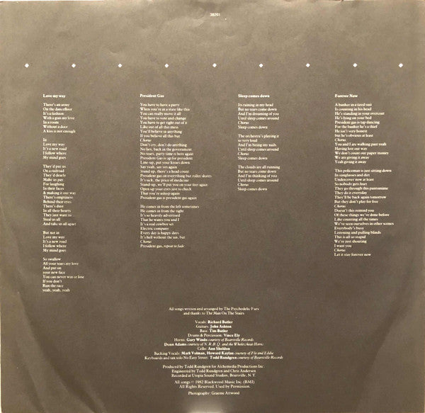 The Psychedelic Furs – Forever Now LP vinyl record, image 4 of 6