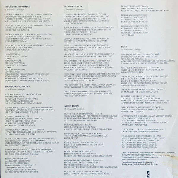 Steve Winwood – Arc Of A Diver LP vinyl record, image 6 of 6