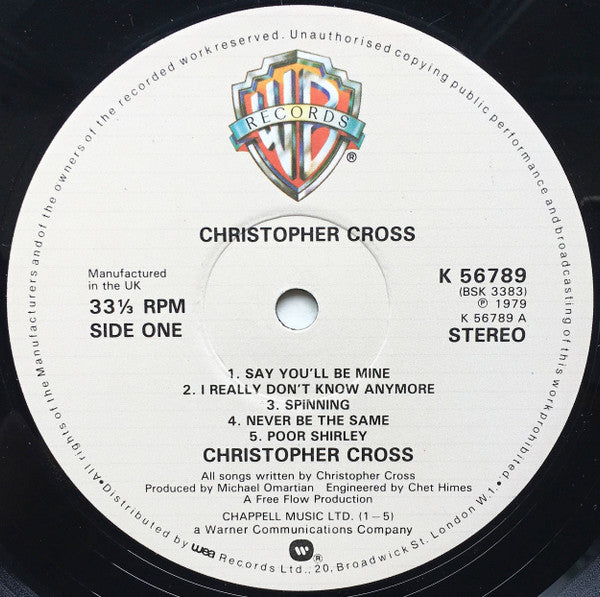Christopher Cross – Christopher Cross LP vinyl record, image 3 of 6