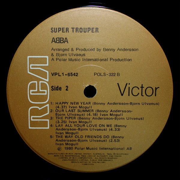 ABBA – Super Trouper LP vinyl record, image 4 of 4