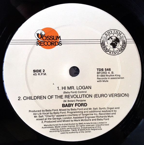 Baby Ford – Children Of The Revolution 12" vinyl record, image 2 of 2