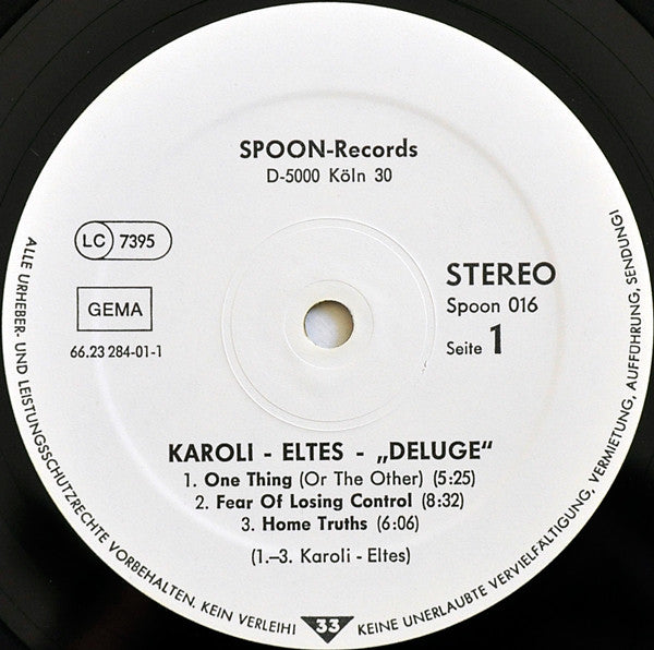 Michael Karoli, Polly Eltes – Deluge LP vinyl record, image 3 of 4