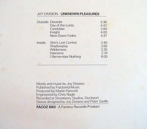 Joy Division – Unknown Pleasures LP vinyl record, image 5 of 6