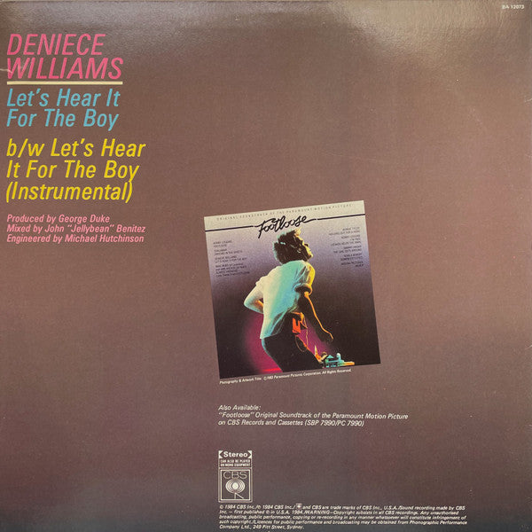 Deniece Williams – Let's Hear It For The Boy (Extended Dance Remix) 12" vinyl record, image 2 of 4