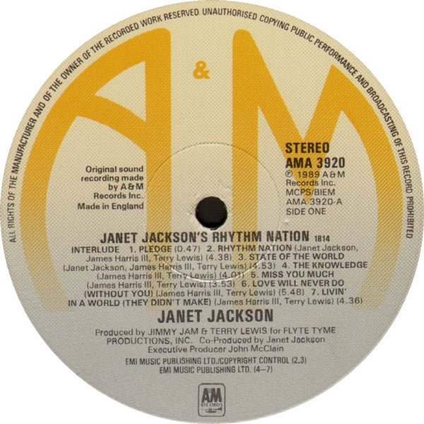 Janet Jackson – Rhythm Nation 1814 LP vinyl record, image 3 of 6