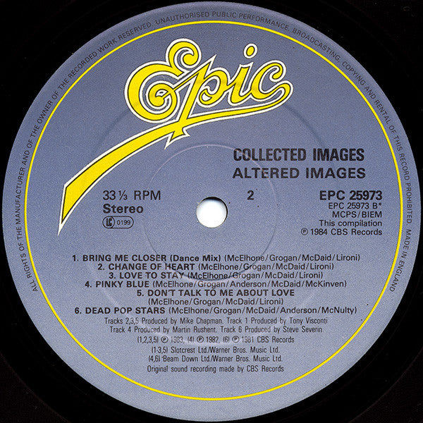 Altered Images – Collected Images LP vinyl record, image 4 of 4