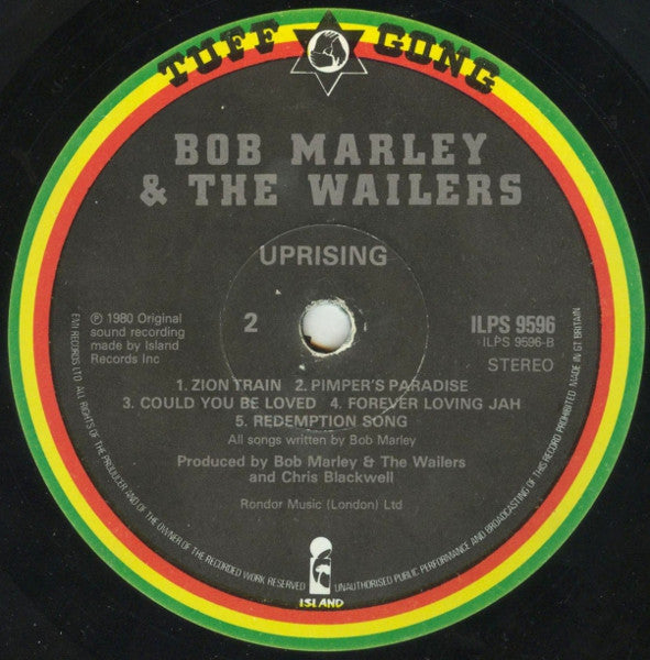 Bob Marley & The Wailers – Uprising LP vinyl record, image 4 of 4