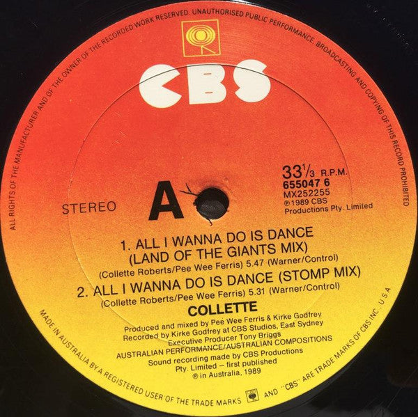 Collette – All I Wanna Do Is Dance 12" vinyl record, image 4 of 5