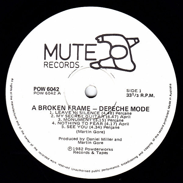 Depeche Mode – A Broken Frame LP vinyl record, image 3 of 5