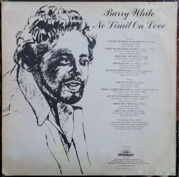 Barry White – No Limit On Love LP vinyl record, image 2 of 4