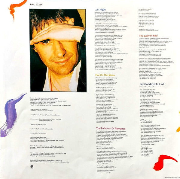 Chris de Burgh – Into The Light LP vinyl record, image 4 of 6