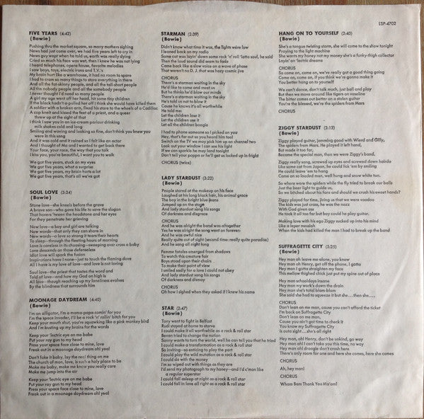 David Bowie – The Rise And Fall Of Ziggy Stardust And The Spiders From Mars LP vinyl record, image 6 of 8
