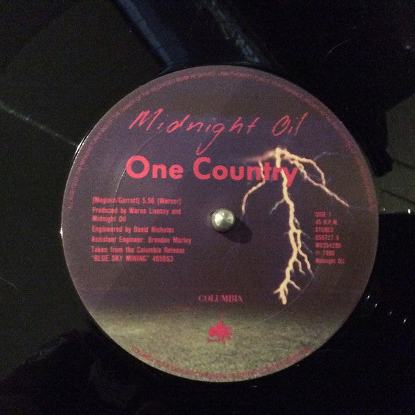 Midnight Oil – One Country 12" vinyl record, image 3 of 3