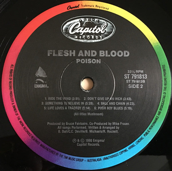 Poison – Flesh & Blood LP vinyl record, image 6 of 6