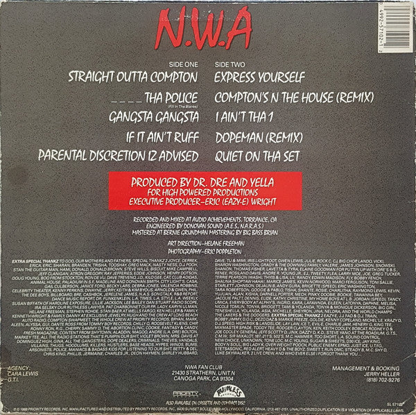 N.W.A. – Straight Outta Compton LP vinyl record, image 2 of 5
