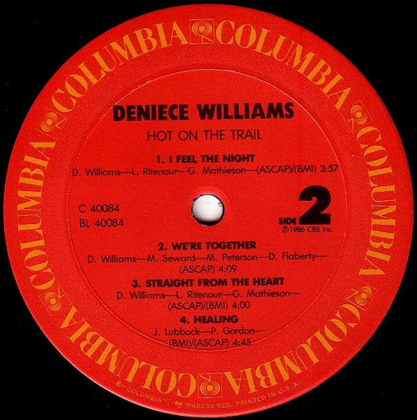 Deniece Williams – Hot On The Trail LP vinyl record, image 4 of 4