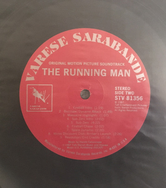 Harold Faltermeyer – The Running Man (Original Motion Picture Soundtrack) LP vinyl record, image 3 of 4