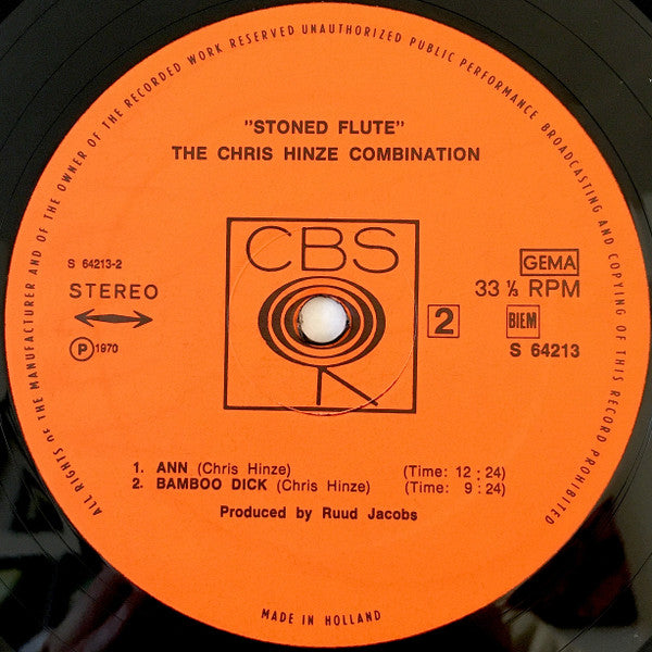 The Chris Hinze Combination – Stoned Flute LP vinyl record, image 7 of 9