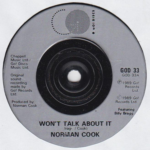 Norman Cook – Won't Talk About It / Blame It On The Bassline 7" vinyl record, image 3 of 4