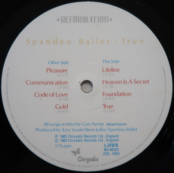 Spandau Ballet – True LP vinyl record, image 4 of 6