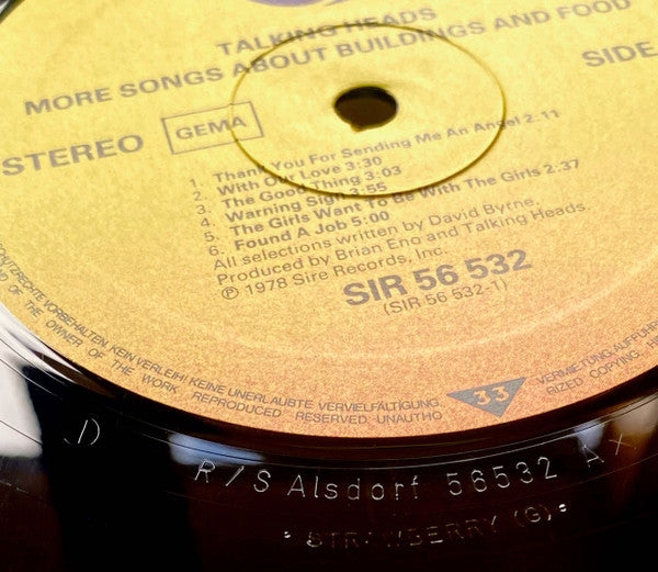 Talking Heads – More Songs About Buildings And Food LP vinyl record, image 5 of 7