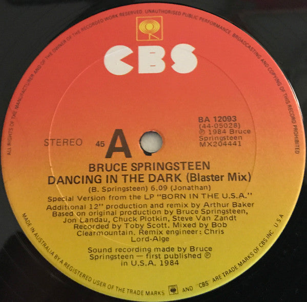Bruce Springsteen – Dancing In The Dark 12" vinyl record, image 3 of 4