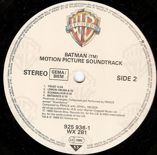 Prince – Batman™ (Motion Picture Soundtrack) LP vinyl record, image 5 of 10