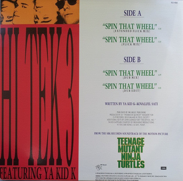 Hi Tek 3, Ya Kid K – Spin That Wheel (Turtles Get Real!) 12" vinyl record, image 2 of 4