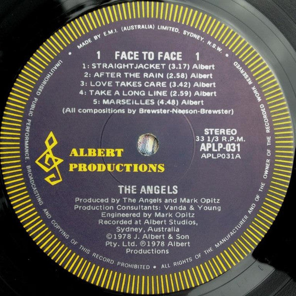 The Angels – Face To Face LP vinyl record, image 4 of 5