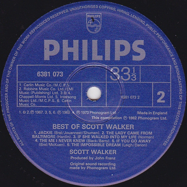 Scott Walker – The Best Of Scott Walker LP vinyl record, image 4 of 4