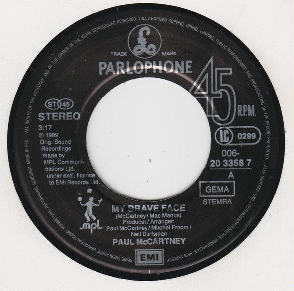 Paul McCartney – My Brave Face 7" vinyl record, image 3 of 4