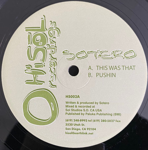 Sotero – This Was That 12" vinyl record, image 1 of 2