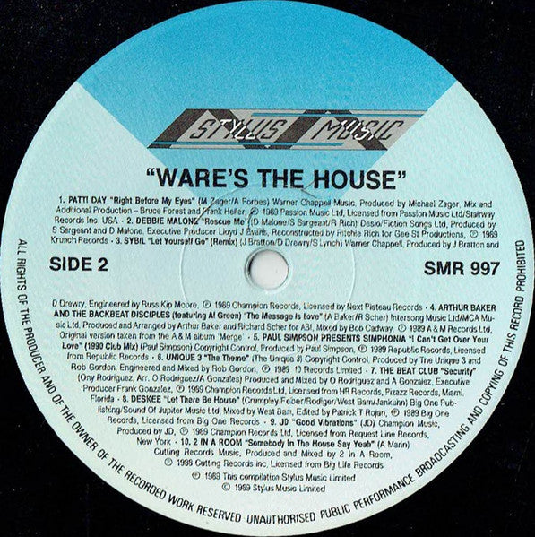 Various – Ware's The House (20 Monster House Cuts) LP vinyl record, image 4 of 4