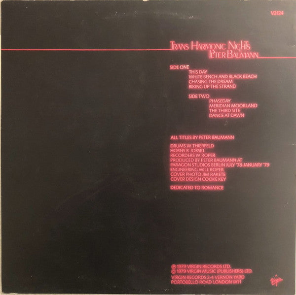 Peter Baumann – Trans Harmonic Nights LP vinyl record, image 2 of 4