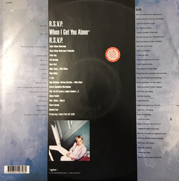 Jason Donovan – R.S.V.P. 12" vinyl record, image 2 of 4