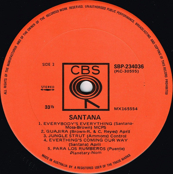 Santana – Santana LP vinyl record, image 4 of 4