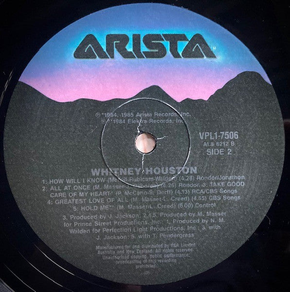 Whitney Houston – Whitney Houston LP vinyl record, image 4 of 5