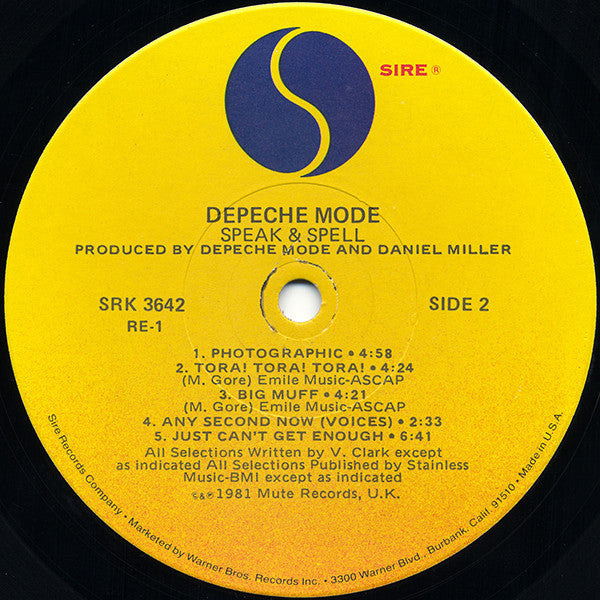 Depeche Mode – Speak & Spell LP vinyl record, image 4 of 6